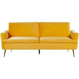 Beliani Sofa Samtstoff gelb Vettre