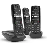 Gigaset AS690 Trio DECT Telefon Anrufer-ID Schwarz