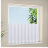 Gerster Scheibengardine Delia (1 St), Durchzuglöcher, transparent, Unifarbener Panneau mit Schneideleiste weiß 100 cm x 60 cm