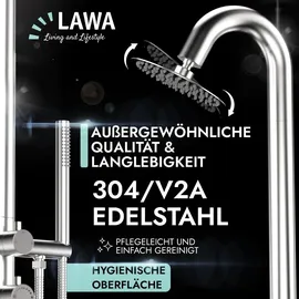 lawa living and lifestyle Gartendusche Edelstahl silber