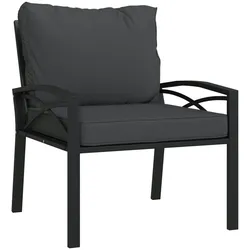 vidaXL Gartenstuhl mit Grauen Kissen 68x76x79 cm Stahl