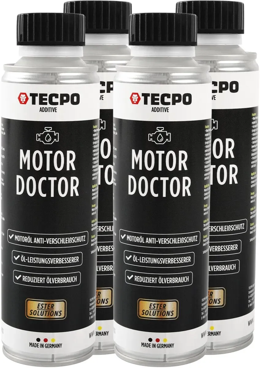 4x TECPO Motor Doctor Motoröl Anti-Verschleißschutz ESTER, 300 ml
