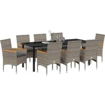 vidaXL Garten Essgruppe 9-tlg. Grau