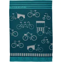 COUCKE Geschirrtuch, Bedruckt, aus Jacquard, Baumwolle, Aufschrift Tous a Bike, 50 x 75 cm