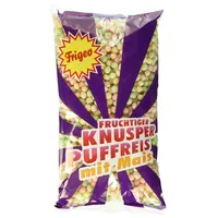 Frigeo Knusper-Puffreis – luftiger und fruchtiger Knusper-Spaß, Tüte mit buntem Mais-Puffreis zum Naschen und Knabbern, im Vorrats-Pack, 15 x 80 g, Reis
