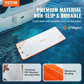 Mophorn VEVOR Aufblasbares Schwimmdock, 4,57 x 1,82 m, Dockplattform, rutschfeste Wasserschwimmdockmatte mit tragbarer Tragetasche und abnehmbarer Leiter, ...