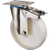 ede - bs rollen Lenkrolle 100mm H120 Platte,Kst.weiß,ER,GL,Fest. H120.A90.100