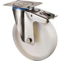 ede - bs rollen Lenkrolle 100mm H120 Platte,Kst.weiß,ER,GL,Fest. H120.A90.100