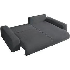 luma-home Ecksofa Grau Textil, 3-Sitzer, Füllung: Polyetherschaumkern, Eckteil, L-Form,L-Form, 255x165 cm, Wohnzimmer, Sofas & Couches, Wohnlandschaften, Ecksofas