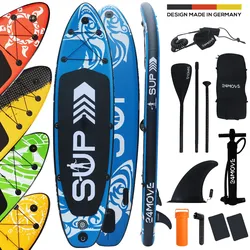 24MOVE® Standup Paddle Board SUP, inkl. umfangreichem Zubehör, Paddel und Hochdruckpumpe, BLAU, 305x76x15 cm