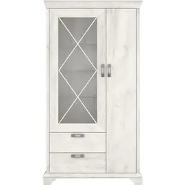Forte Vitrine Kashmir 113 x 48,3 x 210,3 cm Weiß
