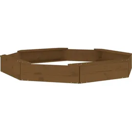 vidaXL Sandkasten mit Sitzen Honigbraun Achteck Massivholz