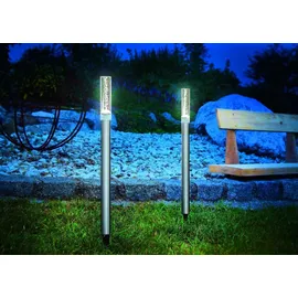 esotec Zeitlose Solar Leuchtstäbe Twin im 2er-Set Luftblasen wetterfest 102064