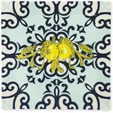 Excelsa Set mit 6 Keramiktellern, mediterranes Muster, Gelb und Blau, 24 x 24 cm