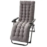 Morbuy Deckchair Auflagen für Gartenliegen, Sonnenliege Kissen Tragbare Garten Innenhof Gepolstertes Bett Relax-Liegestuhl Sitzauflage für Deckchair, Innen, Außen (48x170x8cm,Grau)