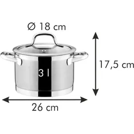 Tescoma Topf PRESIDENT mit Deckel ø 18 cm, 3,0 l