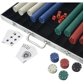 vidaXL Poker Set mit 1.000 Chips Aluminium