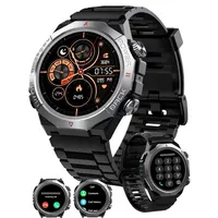 RUHE Smartwatch Telefonfunktion Herren Schrittezähler Touchscreen Silikon Smartwatch (3,53 cm/1.39 Zoll, Android und iOS) Sportuhr, 1-tlg., Herzfrequenzmonitor Schlafmonitor, Fitnessuhr für iOS und Android IP68 Wasserdicht 110+ Sportmodi Schwarz schwarz
