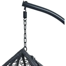 Estexo Polyrattan Hängesessel Hängekorb mit Gestell Rattan Hängestuhl Sessel Anthrazit - Grau