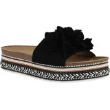 VAN HILL Damen Pantoletten Plateau Volants Trendy Schuhe Schwarz, 36 - 36