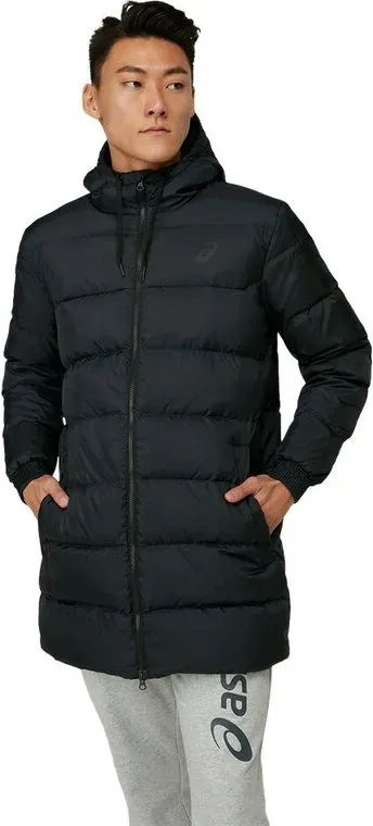 ASICS Lange Daunen-Steppjacke Performance Black Größe S