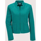 Madeleine Stilvoller Businessblazer mit Stehkragen in petrol | Gr.: 48