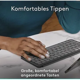 Logitech Keys-To-Go 2 für iPad, iPhone, Mac und Apple TV kabellose Tastatur Graphite