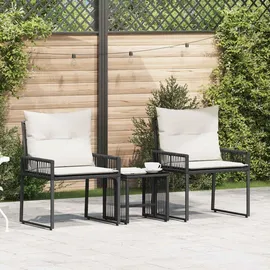 vidaXL Gartenlounge Set 7-tlg. Schwarz