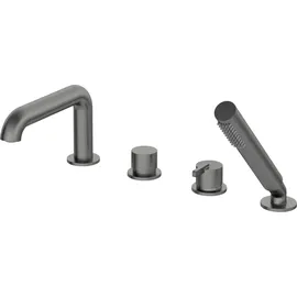 Neuesbad Serie 600 4-Loch Wannenarmatur mit Brauseset, Oberfläche: Titanium NB1BQS_D14M1