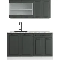 Vicco Küchenzeile R-Line 140 cm Anthrazit/Weiß