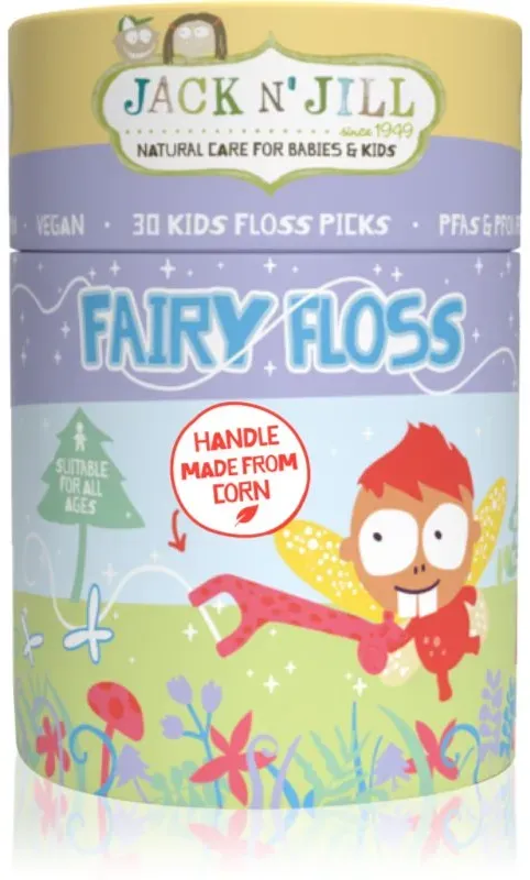 Jack N’ Jill Fairy Floss Zahnstocher mit Zahnseide für Kinder 30 St.