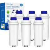 Waterdrop TÜV SÜD Zertifizierte Wasserfilter, Kompatibel mit DeLonghi Kaffeevollautomat ECAM, Eletta, Dinamica, DLSC002, Magnifica, ETAM Autentica und Verschiedener Modelle von Esam (6er Packungen)
