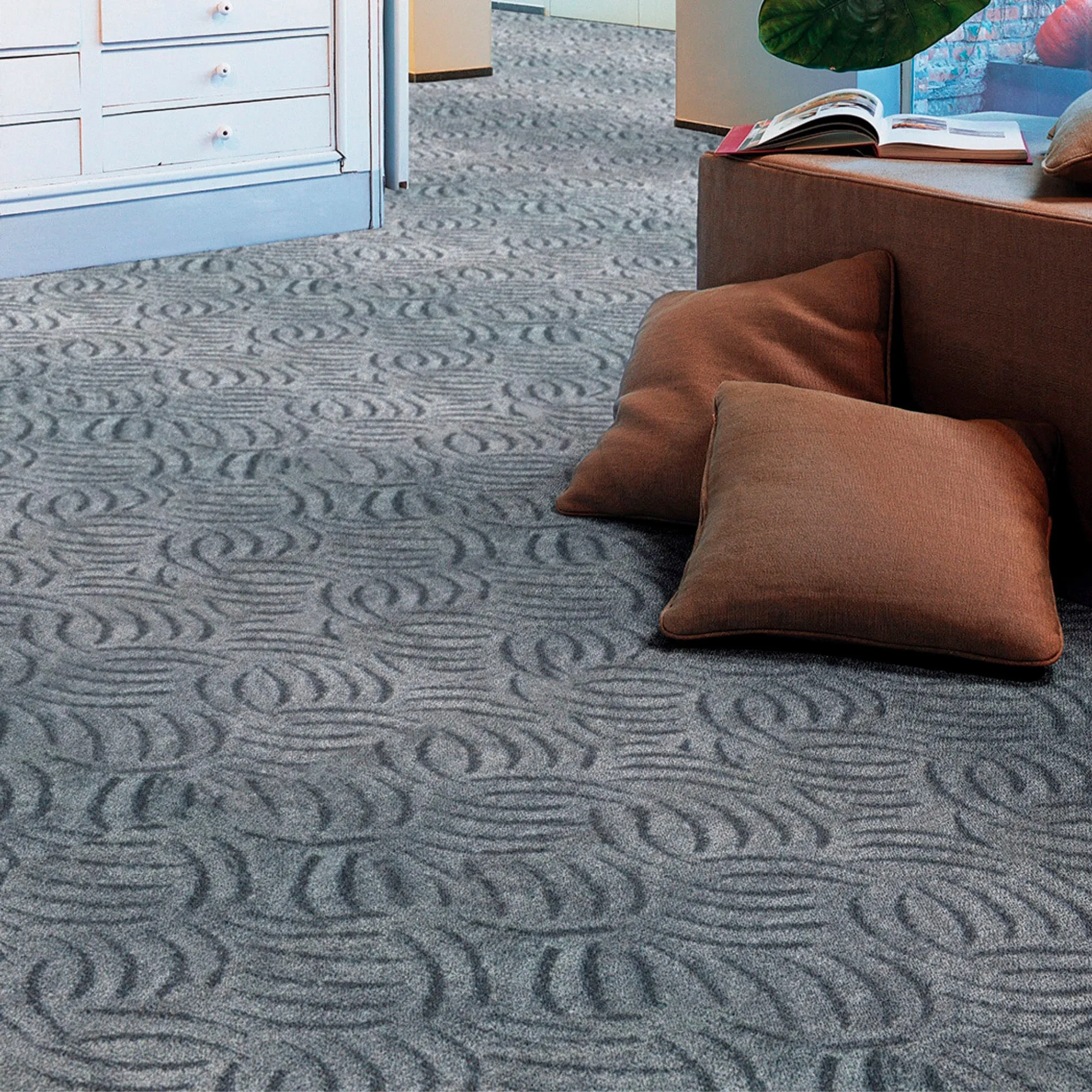 ANDIAMO Teppichboden "Amberg" Teppiche Breite 200, 300, 400 oder 500 cm, Hoch-Tief Effekt, strapazierfähig Gr. B/L: 300 cm x 150 cm, 9 mm, 1 St., grau Teppichboden