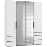 WIMEX Level 200 x 236 x 58 cm weiß mit Spiegeltüren und Schubladen
