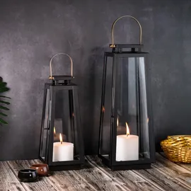 Marrakesch Orient & Mediterran Interior Laterne Metall 40 cm 2er Set schwarz