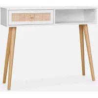 Sweeek - Konsolentisch mit Rattangeflecht 100x29x81cm