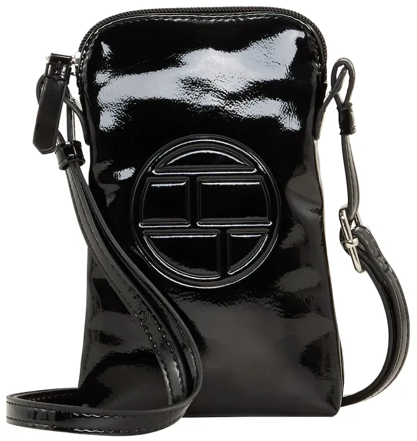 TOM TAILOR Damen TTROSABEL Smartphone Tasche in Lack-Optik, schwarz, Uni, Gr. ONESIZE