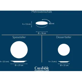 CreaTable Capri Tafelservice 18-tlg. blau