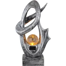 GLOBO Solarleuchte Glas Kunststoff 25,5x11x45 cm 1x LED 3000K warmweiß silber