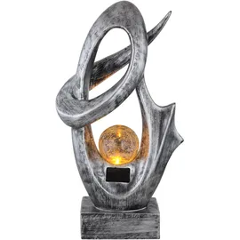 GLOBO Solarleuchte Glas Kunststoff 25,5x11x45 cm 1x LED 3000K warmweiß silber