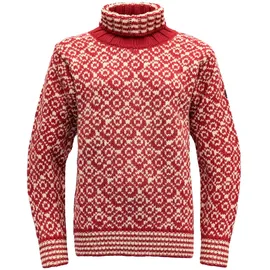 Devold of Norway Rollkragenpullover Hindberry / Offwhite M