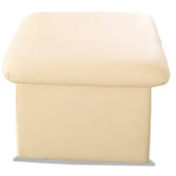 Hocker COTTA "Casino", beige (natur), B:56cm H:42cm T:56cm, Luxus-Kunstleder, NaturLEDER, echtes Rindsleder, Luxus-Microfaser (100% Polyester), SOFTLUX-Kunstleder, Hocker