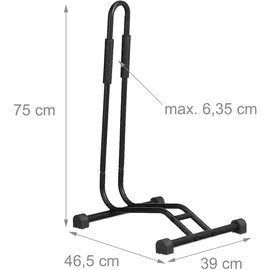 Relaxdays Fahrradständer Ausstellungsständer Boden für Reifenbreite bis 2,5 Zoll schwarz