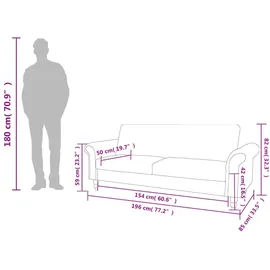 vidaXL Schlafsofa mit Armlehnen Kunstleder braun