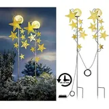 luna24 LED Gartenleuchte LED Gartenstecker Sternenzauber 2er Set inkl. 6h Timer, batteriebetrieben!