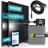 SUNNIVA® Solaranlage Balkonkraftwerk Set 1100W/600-800W, Monokristallin, (Deye Micro Inverter 600W Upgradebar auf 800W, 5m Anschlusskabel, Solarkabel, Balkon Mini-PV Anlage) Photovoltaikanlage