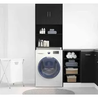 VidaXL Waschmaschinenschrank Schwarz Eichen-Optik 64x24x190 cm