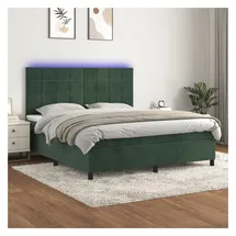 vidaXL Boxspringbett 180 x 200 cm Dunkelgrün