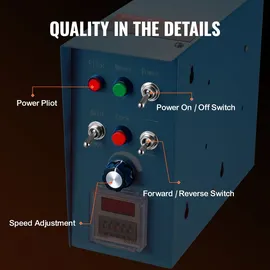 Vevor Schweißdrehtisch 80 W Schweißpositionierer 1-12 U/min Manipulator 30 kg(Horizontal)/15 kg(vertikal) Drehtisch 0–90° Neigungswinkel KD200-Dreibackenfutter zum Schneiden, Schleifen, Montieren