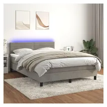 vidaXL Boxspringbett 140 x 200 cm Hellgrau